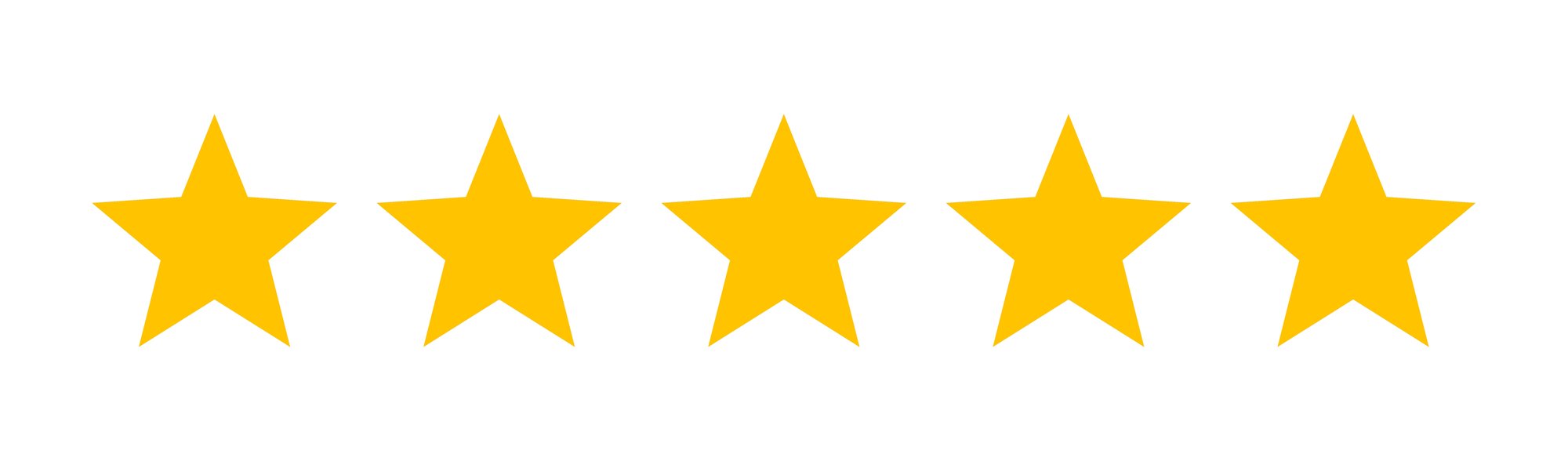 5 stars on white